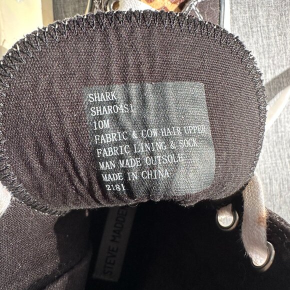 Steve Madden Sz 10 Womens SHARK high top platform sneakers, black studded - Picture 9 of 10